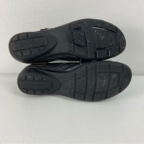 Naturalizer Noland Black Leather Loafer Shoes Mary Jane Flats Career 8.5 Wide - Picture 9 of 11